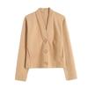 Za Export New Arrival Women's Clothing ZR Fashion Style Fashion Stylish Casual Cotton V Neck Long Sleeves Jacket Outwear