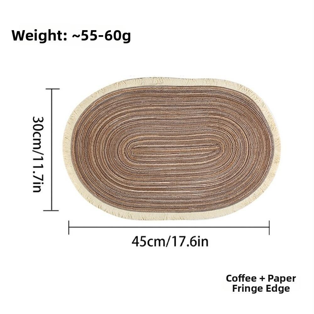 New Rope Cotton Braided Oval Placemats Washable Heat-resistant Braided Table Mats Non-slip Western Food Mats Kitchen