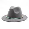 Chain Woolen British Retro Jazz Hat Big-Brimmed Top Hat Woolen Hat Retro Big-Brimmed Hat White Top Hat