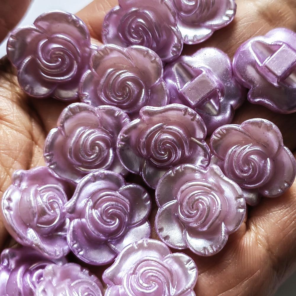 18mm ABS Pearl Flower Beads with Back Holes for Washable Multi-Color Garment and Home Decor