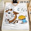 1Pc Calvin and Hobbes Print Flannel Blanket, High quality Comfortable for All Seasons, Home Decor, Warmth and Comfort, Perfect for Christmas Gifts