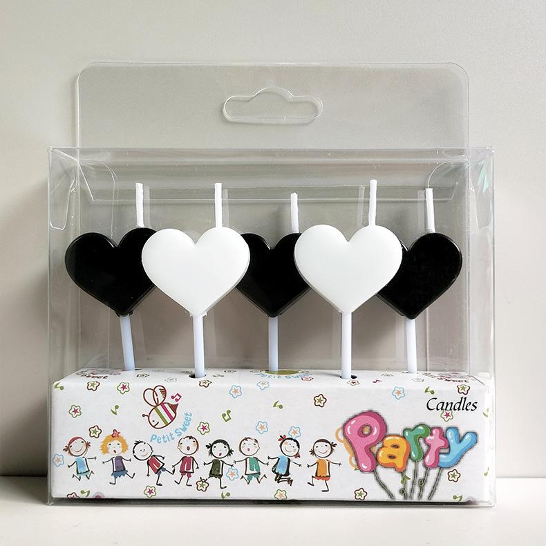 

Cartoon Love Birthday Candle Cute Style Romantic Party Cake Decoration Cute Cartoon Black and White Cute Edition