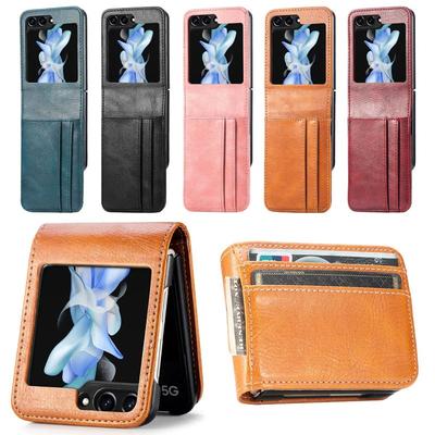 Lommebokdeksel med flere kortspor til Samsung Galaxy Z Flip 6 5 4 3 5G Flip skinnbeskyttelsesdeksel Z Flip6 Flip5 Flip4 Flip3