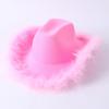 Cowboy hat European and American style big cowboy hat monochrome felt hat men and women big brim outdoor top hat