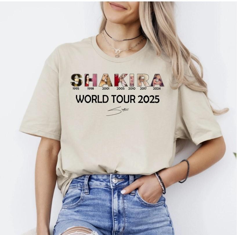 Shakira World Tour 2025 Las Mujeres Ya No Lloran World Tour Fan T-Shirts Unisex T-Shirt XXXXL