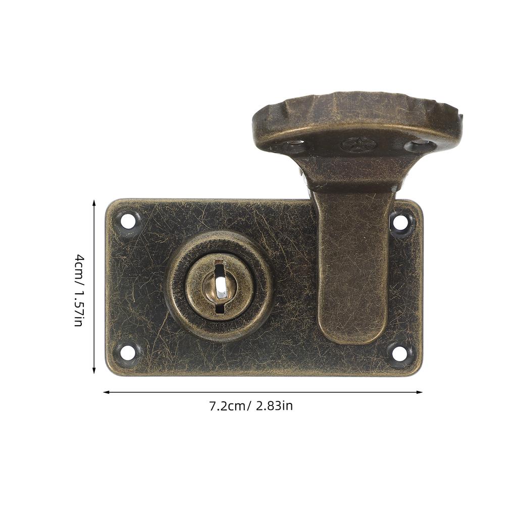 2Pcs Vintage Box Lock Suitcase Latch Brass Clasp Padlock Furniture Hardware Wooden Trunk Hasp Locker Closure Fastener