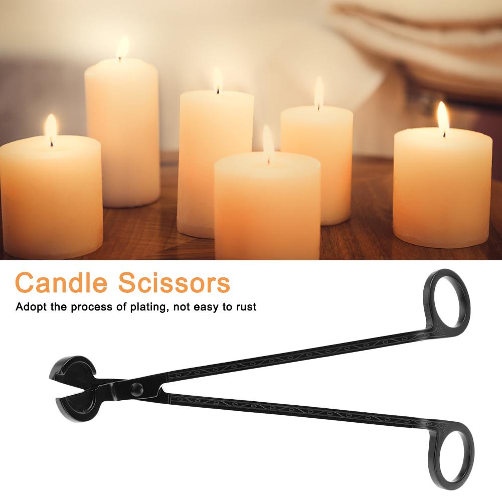 Fashion Plating Stainless Steel Candle Heart Clip Wick Trimmer Scissors Tool(black)