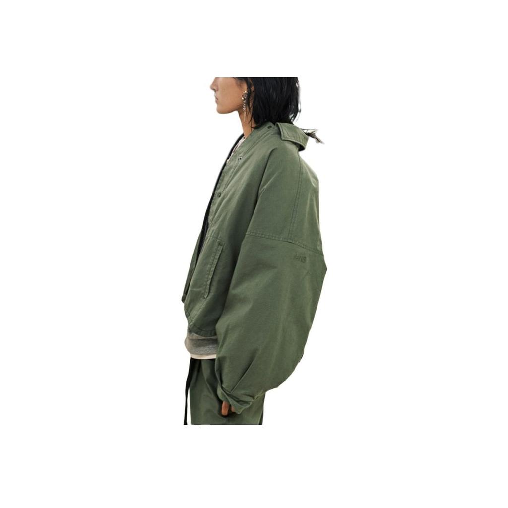 Vans Block By Block Tdc Tokyo Design Collective Coach Lapel Solid Color Comfortable Long Sleeve Jacket Women Jackets Olive VN000H2XAMB