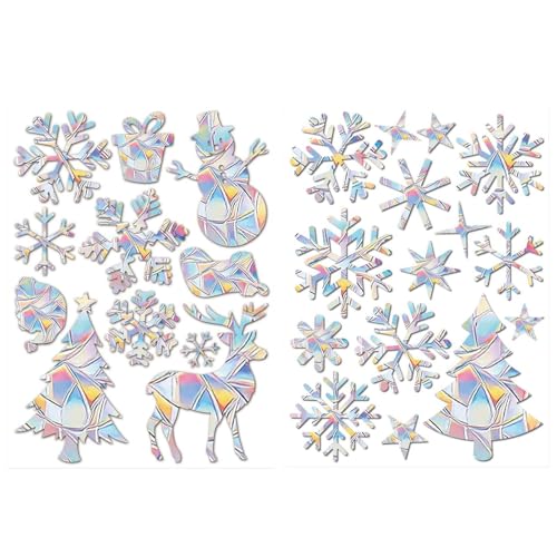 Christmas Seal Elk Snowflake Home Decoration - Static Window Glass Wall Party Bathroom Bedroom Living Room Office Apartment