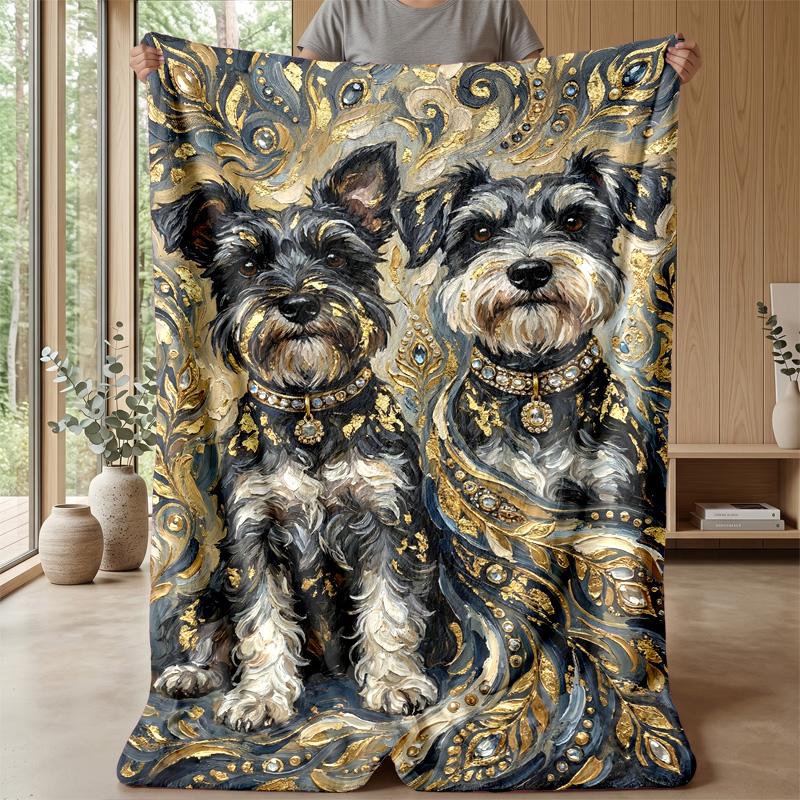 Golden Corgi Dreams Theme blanket Lightweight Warm Flannel Blanket Decorative Throw Blanket for Home Decoration
