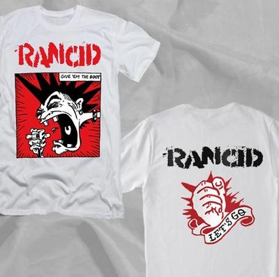 Rancid Punk Rocková Kapela Retro Styl Bílé Oboustranné Tričko Všechny Velikosti Vysoce Kvalitní Luxusní Pro Muže i Ženy Top Y2k