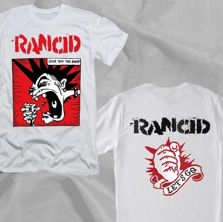 

Панк-рок группа Rancid Ретро стиль Белая двусторонняя футболка Все размеры Высококачественная роскошь Для мужчин и женщин Топ Y2k S
