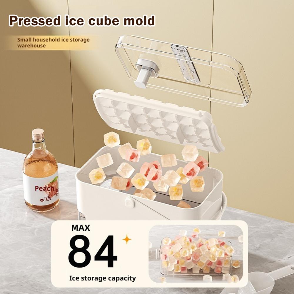 28/56-Cube Ice Maker Press Portable Design With Easy Ice Box Storage Cap Household Ice Double Press Layer - U2E3
