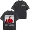 Vintage Washed Tees Singer Pablo Alborn Global Tour Kmo Printed T Shirts Men Women Hiphop Tshirts Loose Casual T Shirts