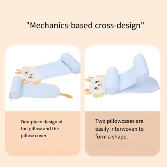 Baby Support Pillow Soft Breathable Infant Head Cushion for Newborns 0-12 Months Sleeping Lightweight Travel-friendly Baby Shaped Pillowcase