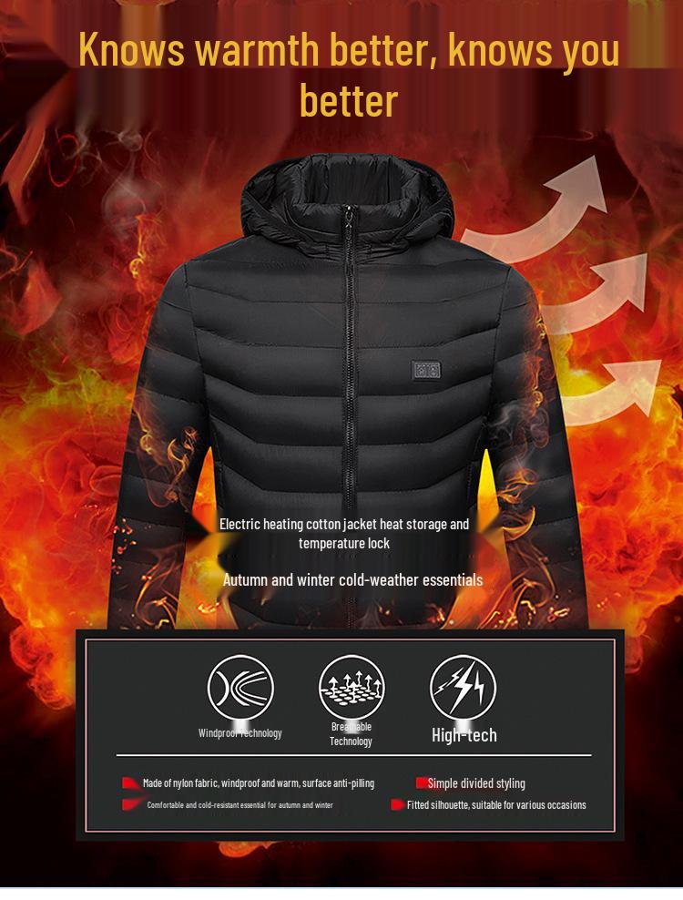 Men's Smart USB-Heated Winter Jacket with 21-Zone Temperature Control