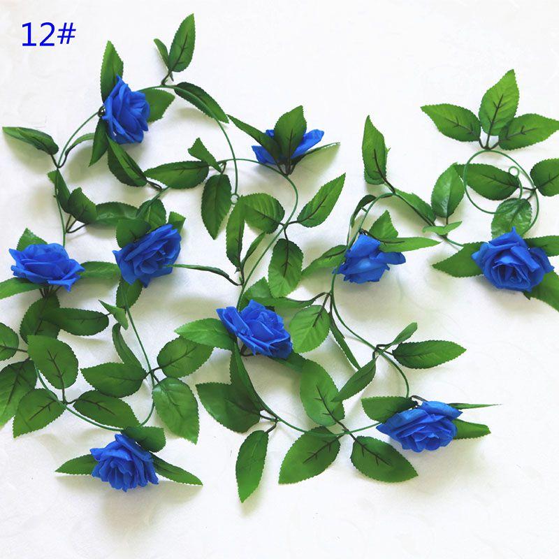 24m Silk Long Rose Fake Flower Ivy Vine Leaf Garland Wedding Party Home Decor