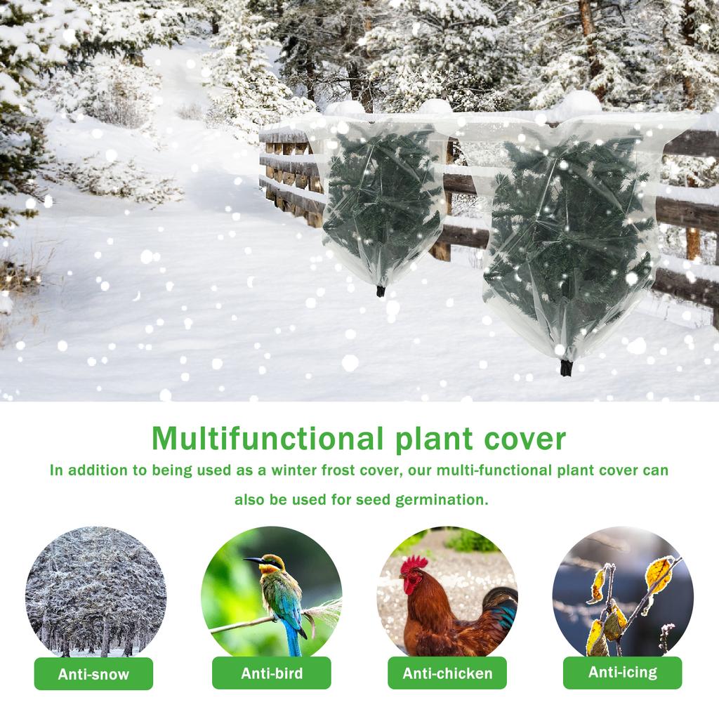 4/5Pcs Plant Covers Large Winter Tree Protection Bag with Drawstring Breathable Frost Blankets Garden Plants Frost Tree Cover