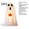 Spooky Seasonal Atmosphere Halloween Ghost Decoration, Light-Up White with Pumpkin, Indoor Porch Terrace Party Supplies Cute Standing Tabletop