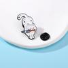 4 Styles Cat holding a Knife Design Enamel Brooches Cute White Kitten Say That Again Be Nice Lapel Pins Best Gift For Pet Lovers