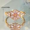 Anello Floreale da Donna Carino con Pietra di Zircone Colore Oro Fascino da Fidanzamento Gioielli da Matrimonio per Donne