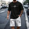 Herren T-Shirt Set Lässig Jogging Sportbekleidung Outdoor Laufen Sport Erwachsene Kleidung Sommer