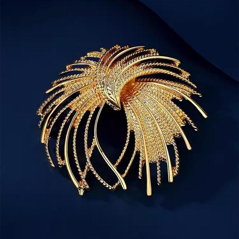 Medieval Style Sunflower Girl Exquisite Hollow Fireworks High-end Brooch