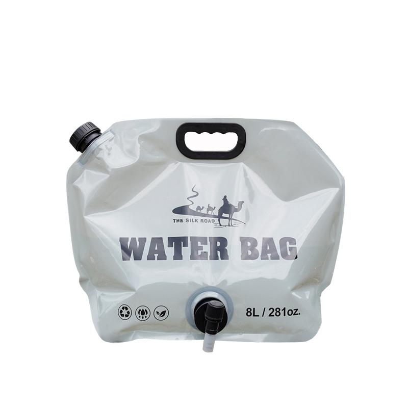 

8L Portable Camping Water Storage Bag Folding Water Carrier Jug with Faucet Leakproof Lightweight for Backpacking Picnic Travel серый