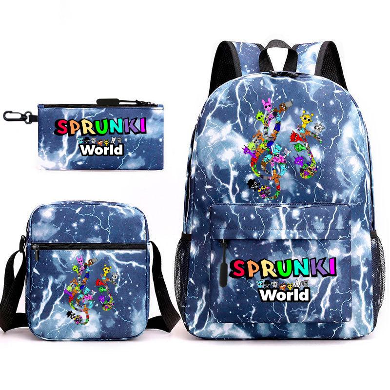Rhythm box cartoon animation primary school schoolbag sprunki fourth grade lightweight burden reduction large capacity backpack bag
