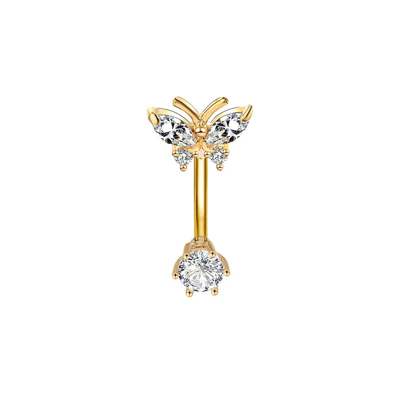 Simple  Angel Wings Butterfly Navel Ring For Women Girls Exquisite Belly Button Rings Sexy Belly Piercing Jewelry Gifts