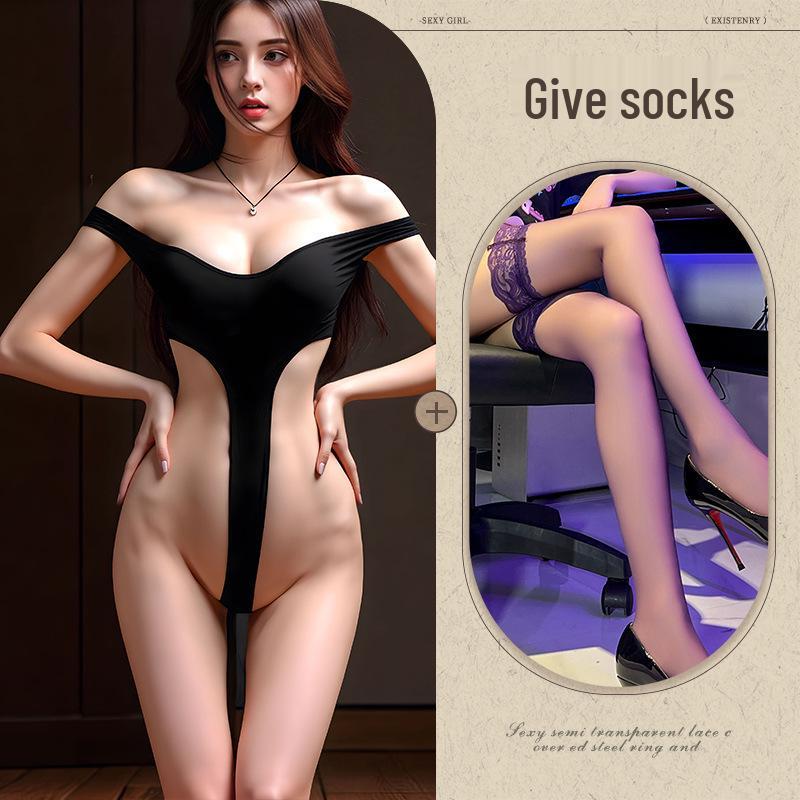 Passion Bodysuit Set: Open Crotch Uniform with Quick Release