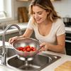 Stainless Steel Kitchen Colander with Side Handles and Raised Base for Washing Vegetables Fruits Pasta Rice Durable Mesh Basket