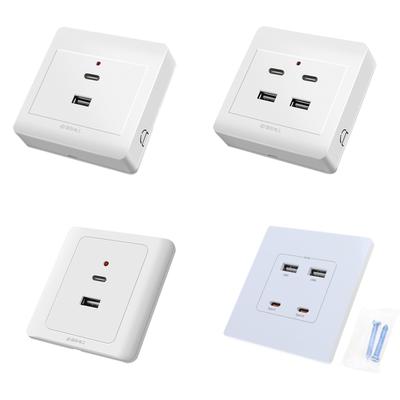USB Wall Outlet TypeC Wall Outlets Receptacle Tamper-Resistant USB Outlet 18W 220V Charging Ports Used for Household
