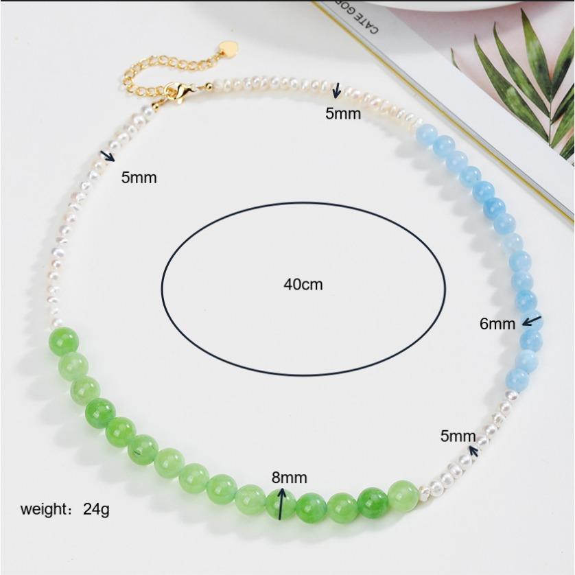 Natural crystal necklace, irregular pearl necklace, Bohemian bead necklace, jewelry