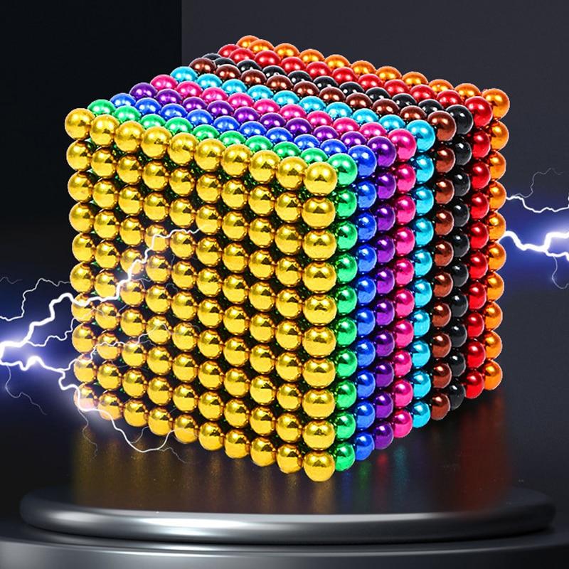 Magnetic Balls 512 Pcs 5mm Multicolor Magnetic Balls Educational Stress Relief Toys with Metal Storage Box
