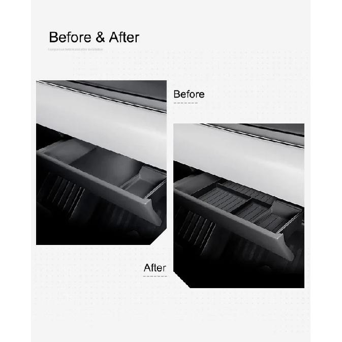 For Tesla Cybertruck Glove Box Drawer Storage Organizer Glovebox Push-pull Storage Layered Stowing Tidying Container Shelf