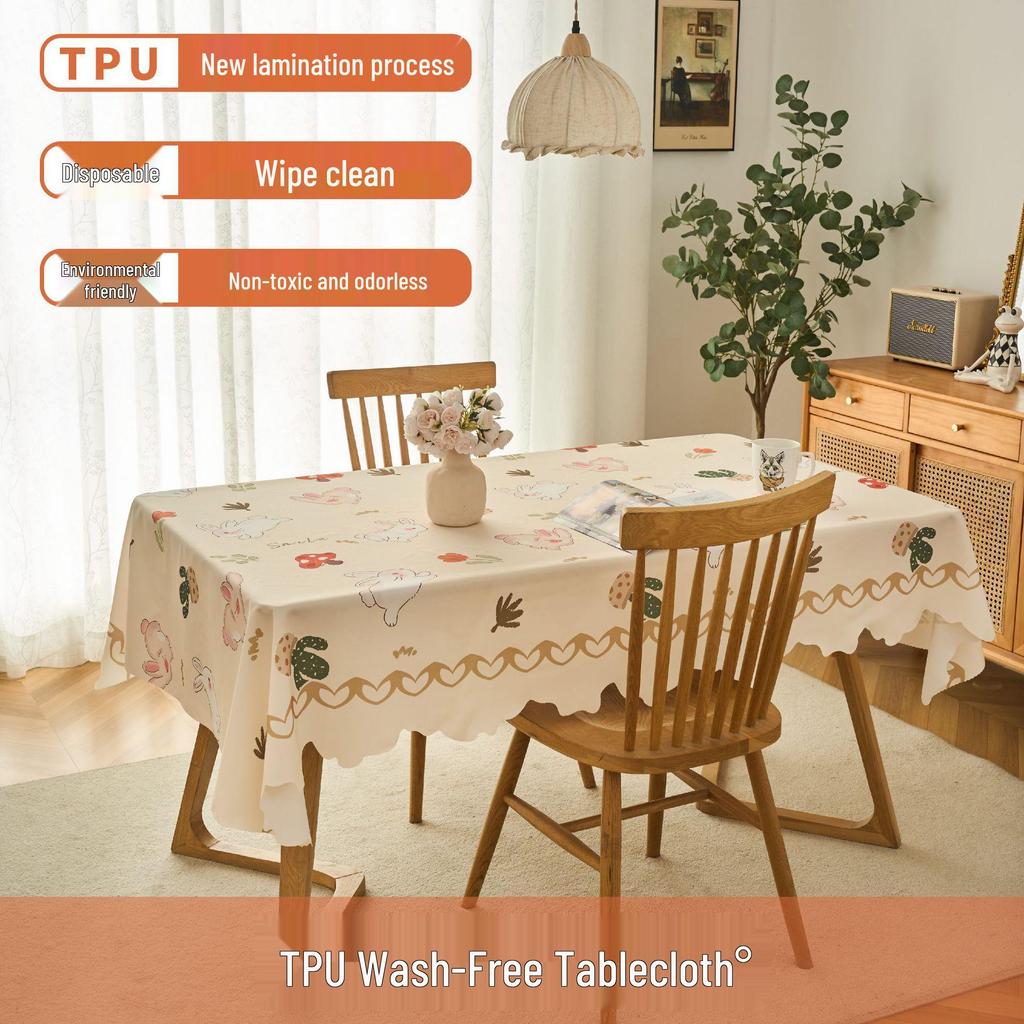 Waterproof & Oilproof Irregular Lace Tablecloth: Dustproof, Stain-Resistant Coffee Table Cover