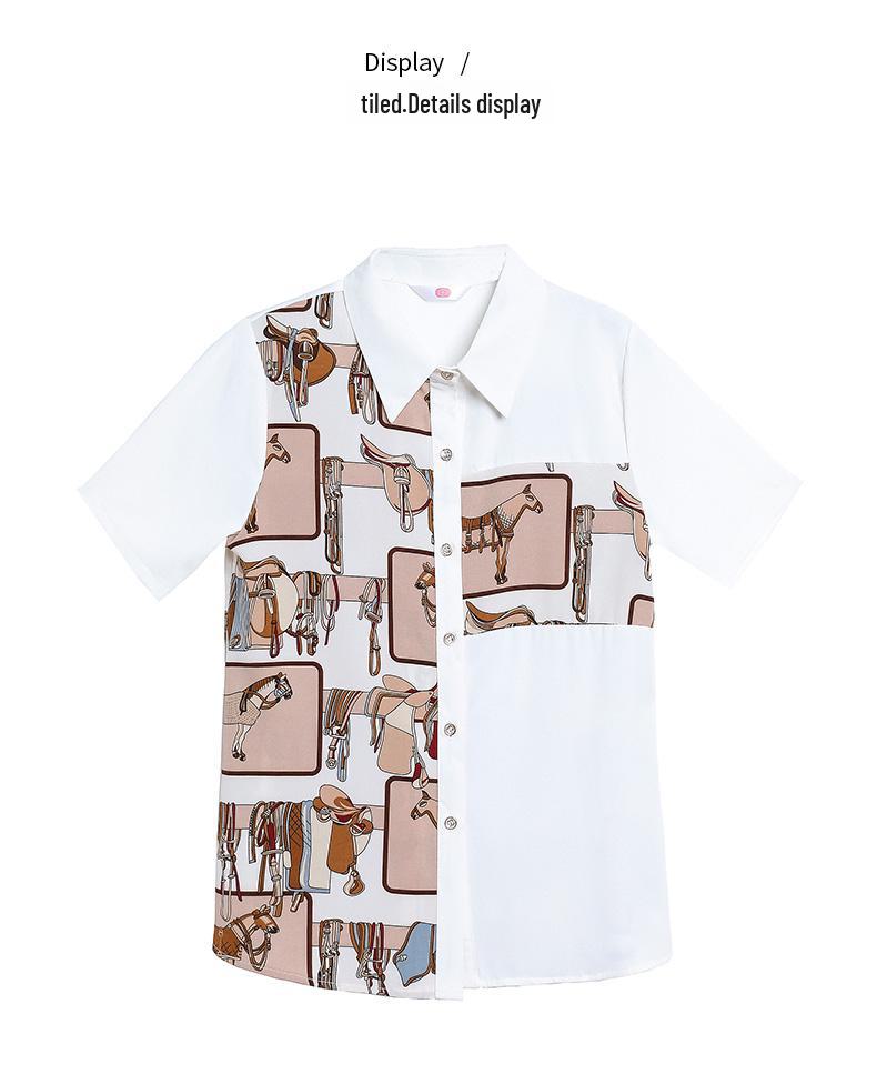 Women's Short Sleeve Chiffon Cardigan - New Summer Korean Print, Fashionable, Loose, Versatile Western Style Top.