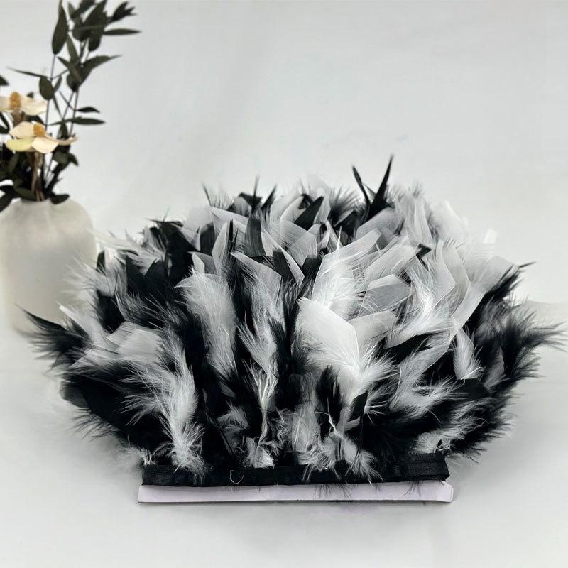 10-15cm Coffee Turkey Feather Trim Feathers Fringe Ribbon DIY Sewing Clothing Handwork Wedding Dress Crafts Party Decorations