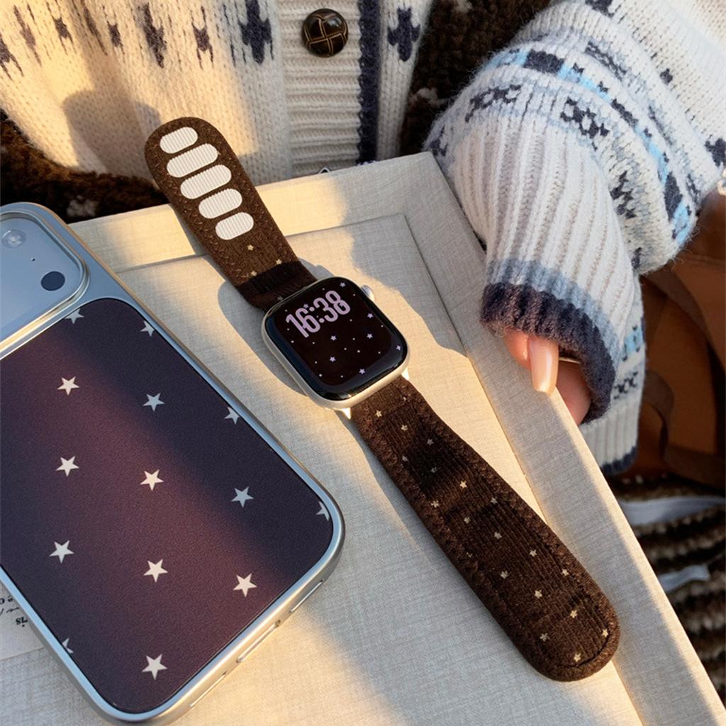 Corduroy Strap for Apple Watch Ultra 3/2 49mm 38 40 42 44 45 46mm Women Sports Band for Iwatch S11 10 9 8 7 SE3 Fashion Bracelet