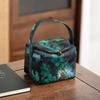Portable Shockproof Quilted Silk Tea Set Bag - Handheld, Thickened, Outdoor Travel Protection