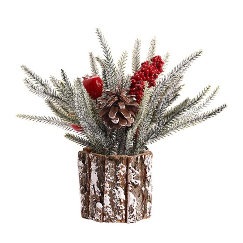 

Искусственная мини-рождественская елка с шишками, красными ягодами, украшение, настольное украшение для дома, торгового центра