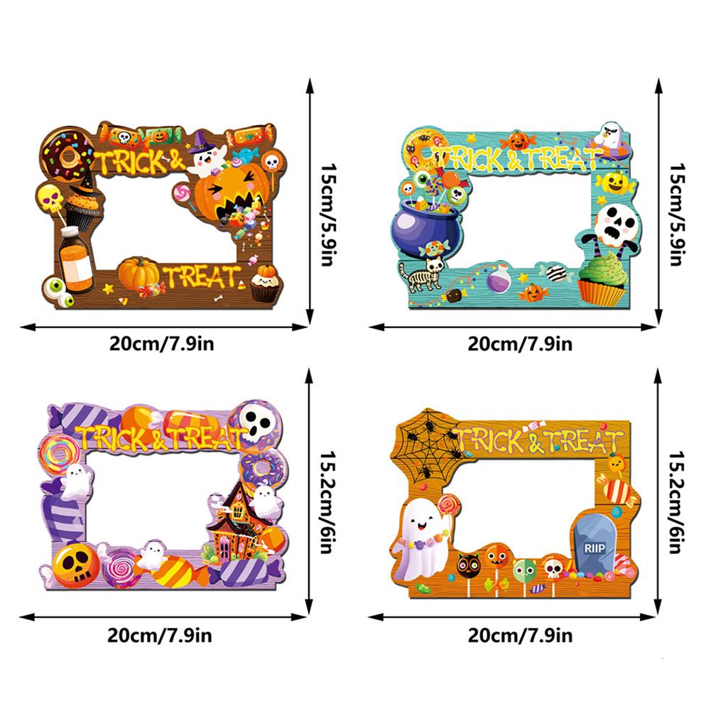 4pcs Halloween Magnetic Picture Frame Stickers 15x20cm Decorative Photo Holders For Fridge Or Metal-Surface Display Home Decor