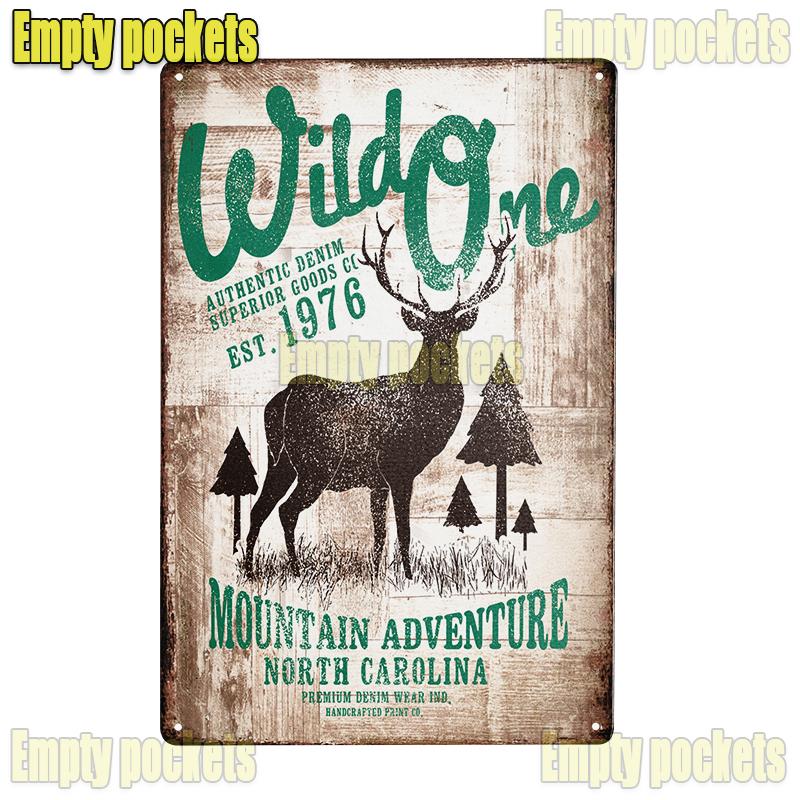 Vintage Metal Plate Kitchen Decoration Tin Sign Retro Decor Deer Garden Decoration Outdoor Forest Animal Posters On the Wall
