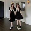 Retro Hepburn Style Square Neck Bow Dress Women's Summer New Temperament High-end Skirt