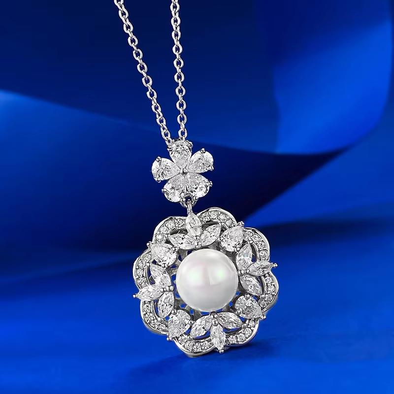 New European and American S925 Silver Necklace Pendant for Women's Light Luxury Daily Fashion Jewelry Women