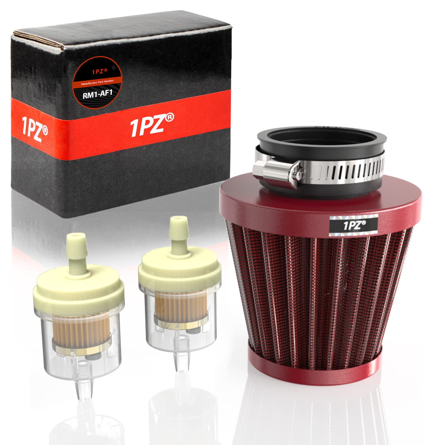 

1PZ JP3-DF5 38мм 39мм 40мм Мощный фильтр для мотоциклов Красный Конический 49cc 50cc 70cc