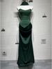 Abito Bodycon Europeo 2026 Monocolore Senza Spalline in Raso con Dettagli a Nastro in Vita