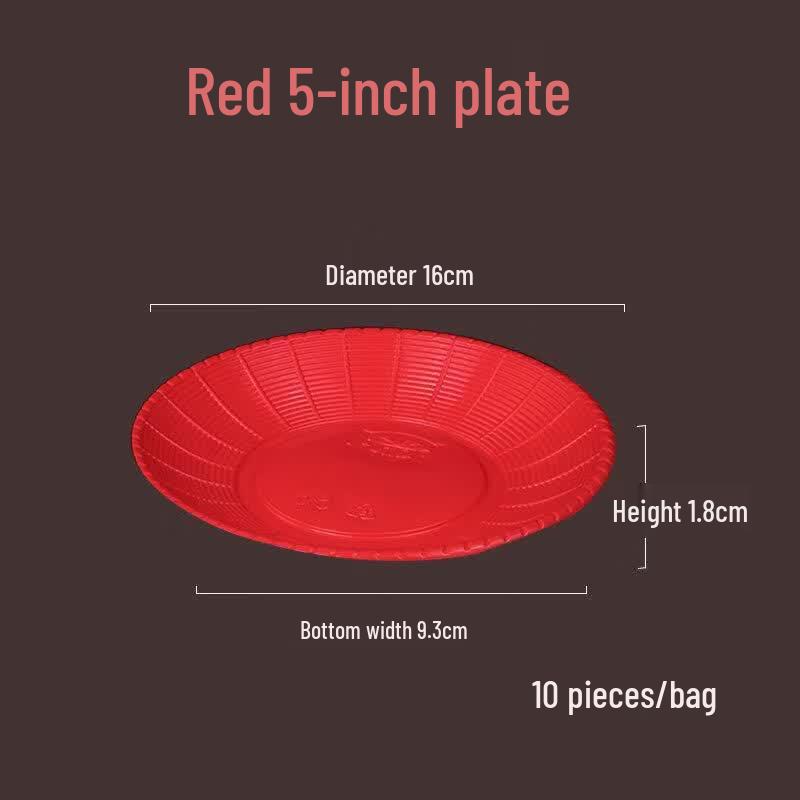 Disposable Red Plastic Plates