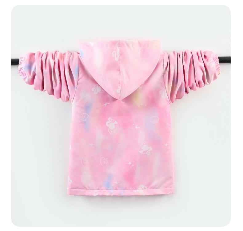 2025 Korean Style Gradient Windbreaker Jacket for Girls, Medium Size - Casual Outerwear In Stock